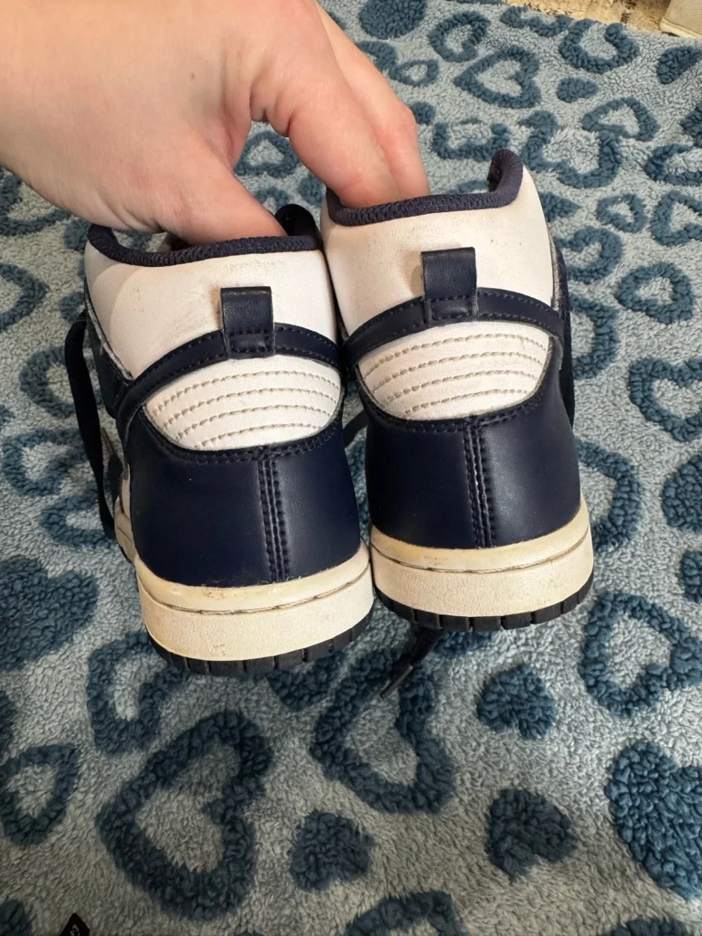 Nike Dunk High Kids Size 1 VGUC navy - Picture 3 of 8
